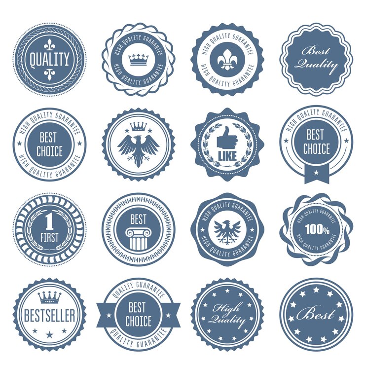 Vector emblems, badges and stamps - awards and seals designs