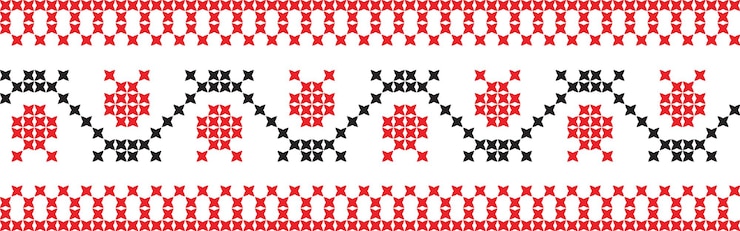 Vector embroidered crossstitch ornament national pattern ukrainian slavic