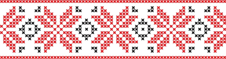 Vector embroidered crossstitch ornament national pattern ukrainian slavic