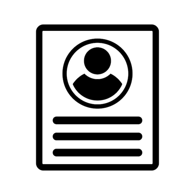 employee profile icon black vector design