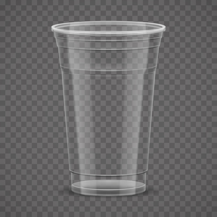 Vector empty transparent plastic takeaway cup isolated