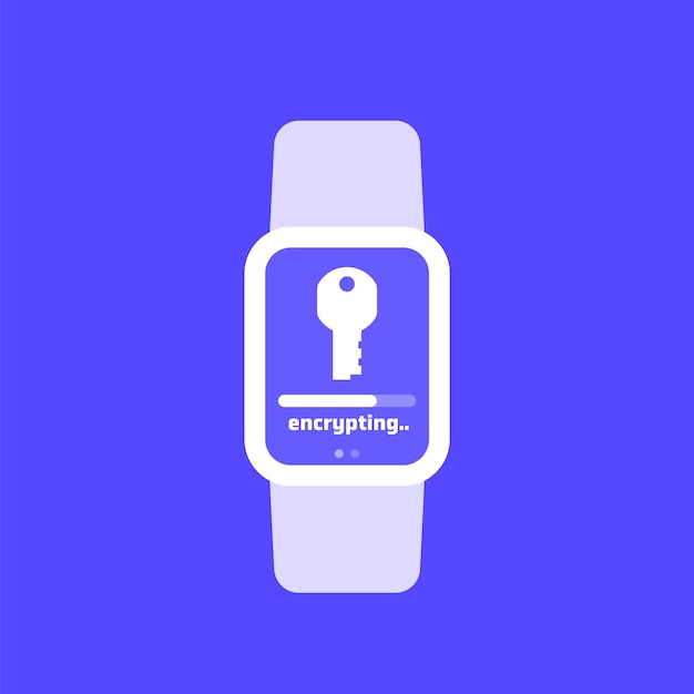 encryption of personal data in smart watch, vector