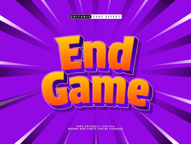 end game editable text effect