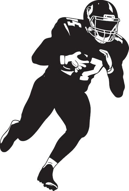 End Zone Enigma Vector Black Logo Design of NFL Touchdown Mystery Pigskin Powerhouse Iconic Black G
