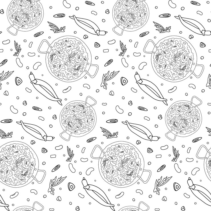 Endless pattern of chili con carne and chili pepper vegetable slices and parsley leaves on backdrop