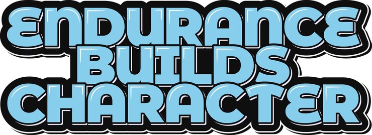 Vector endurance builds character lettering vector design