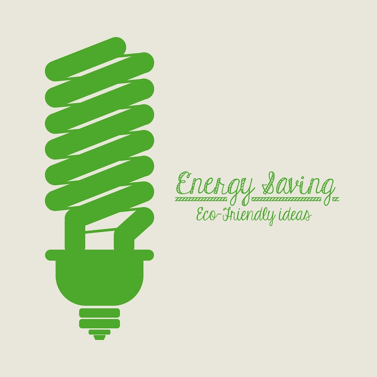 Vector energy saving design over beige background