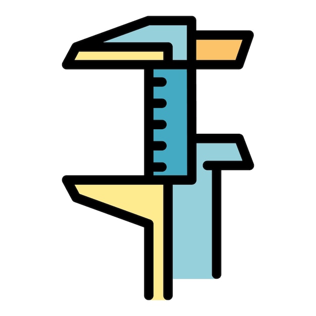 engineer caliper icon outline engineer caliper vector icon color flat isolated