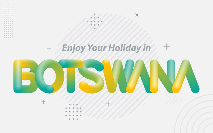 Vector enjoy your holiday in botswana creative typography with 3d blend effect vector illustration