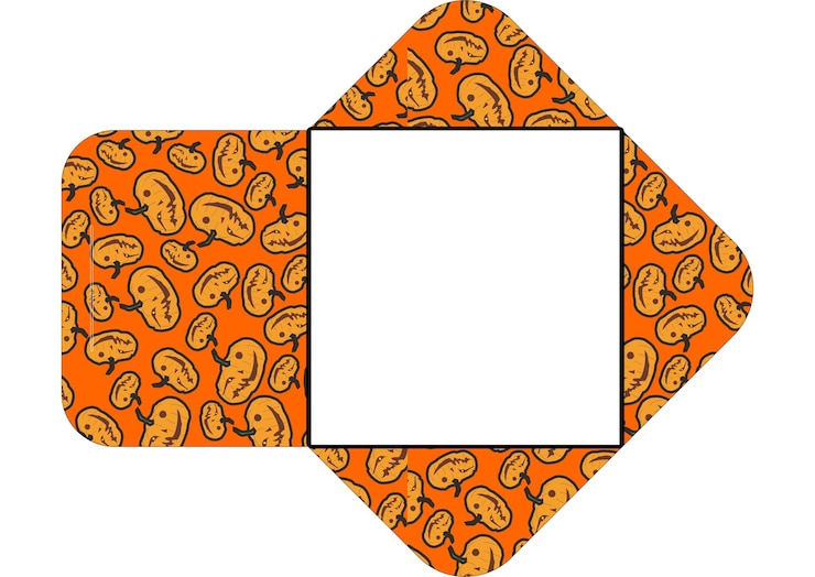 Vector envelope design with halloween pumpkin pattern theme