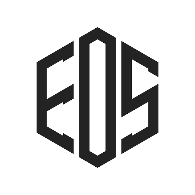 EOS Logo Design Initial Letter EOS Monogram Logo using Hexagon shape