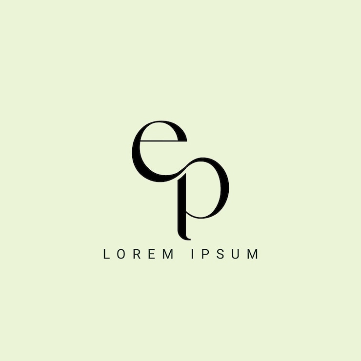 Vector ep letter logo design vector template alphabet initial letter ep logo design with glossy reflection