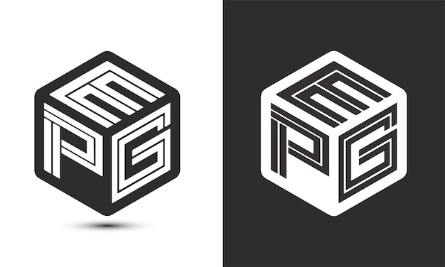 EPG letter logo design with illustrator cube logo vector logo modern alphabet font overlap style