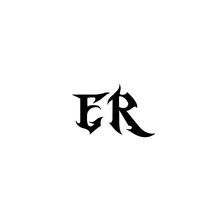 Vector er monogram logo design letter text name symbol monochrome logotype alphabet character simple logo