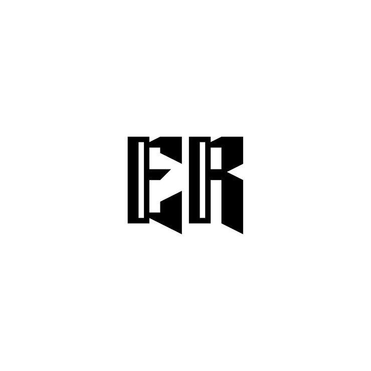 Vector er monogram logo design letter text name symbol monochrome logotype alphabet character simple logo