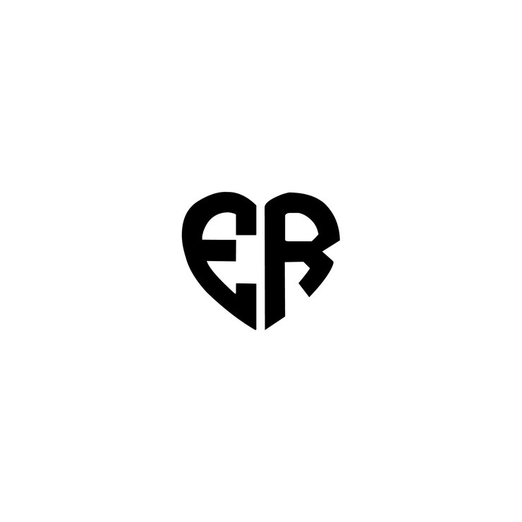 Vector er monogram logo design letter text name symbol monochrome logotype alphabet character simple logo