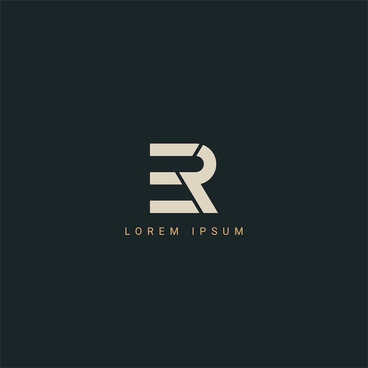 Vector er re alphabet letters logo monogram