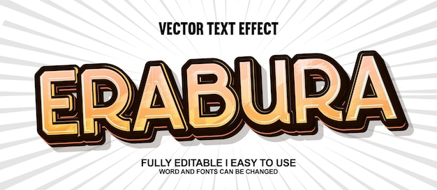 Erabura fully editable font vector text effect