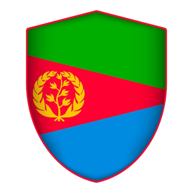 eritrea flag in shield shape vector illustration
