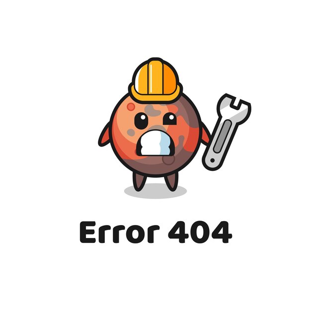 Error 404 with the cute mars mascot cute style design for t shirt sticker logo element