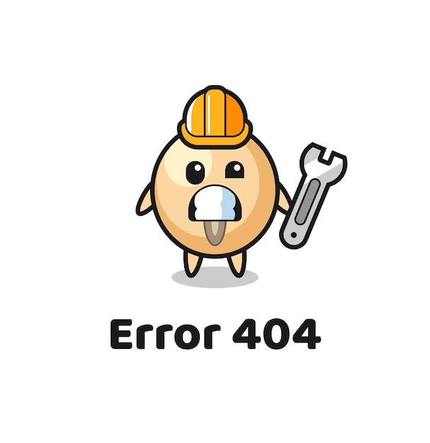 Error 404 with the cute soy bean mascot