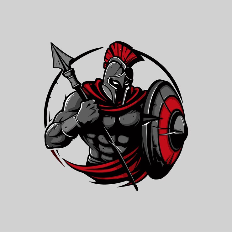 Vector esport spartan mascot vector illustration logo icon background