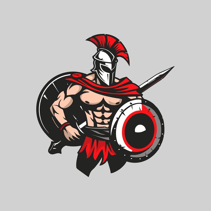 Vector esport spartan mascot vector illustration logo icon background