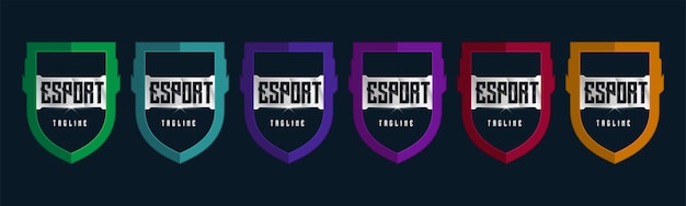 Esports shield logo badge design icon vector template