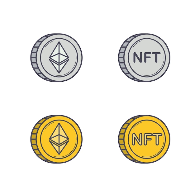 Ethereum and NFT coins set