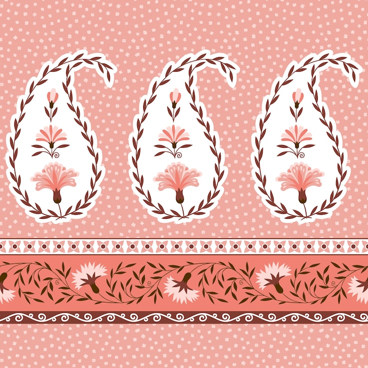 Vector ethnic seamless pattern paisley background