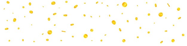 European Union Euro coins falling Scattered gold
