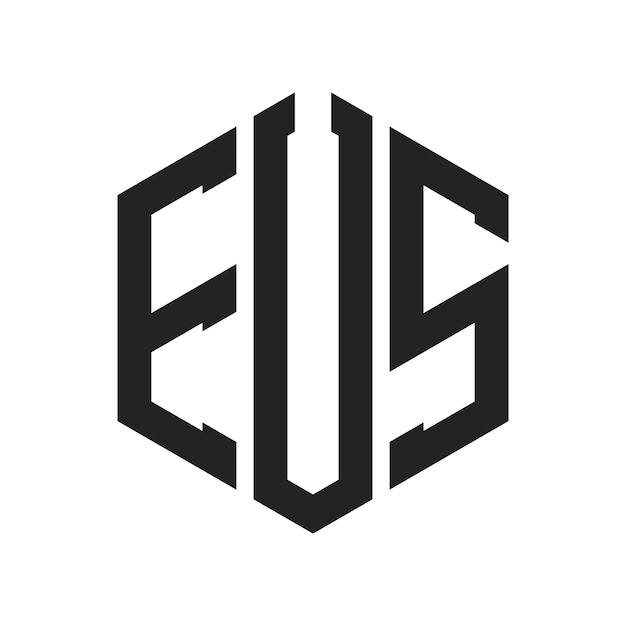EUS Logo Design Initial Letter EUS Monogram Logo using Hexagon shape