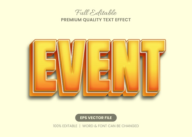 Event Gradient Yellow Editable Text Effect Font Style