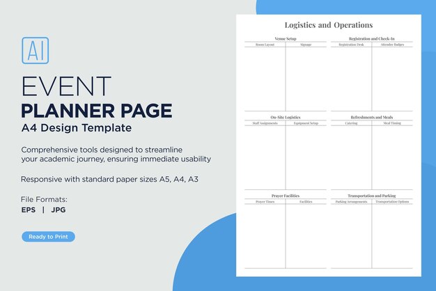 Event Planner Planning Page for Organizing Scheduling Budgeting Guest Lists Task Management