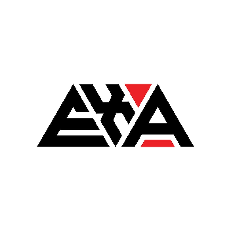 Vector exa triangle letter logo design with triangle shape exa triangle logo design monogram exa triangle vector logo template with red color exa triangular logo simple elegant and luxurious logo exa