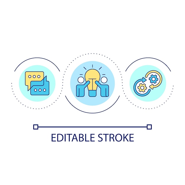 Exchange of ideas loop concept icon