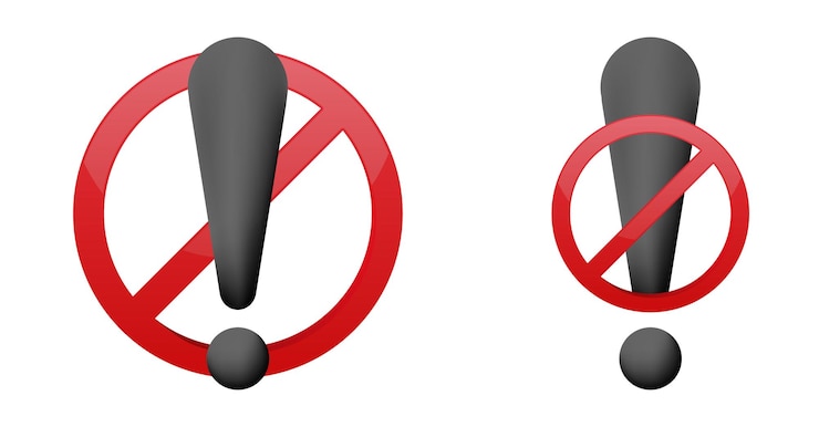 Vector exclamation ban prohibit icon not allowed exclamation mark forbidden sign