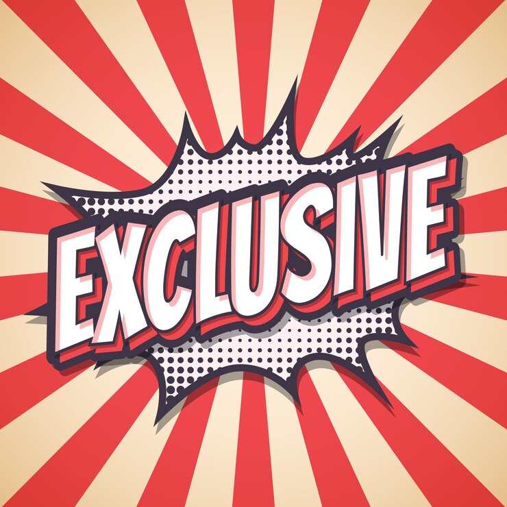 Vector exclusive, speech bubble text retro poster.