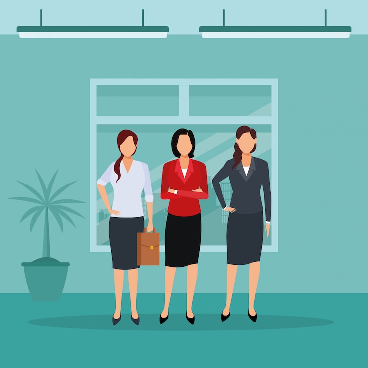 Vector executive women cartoon
