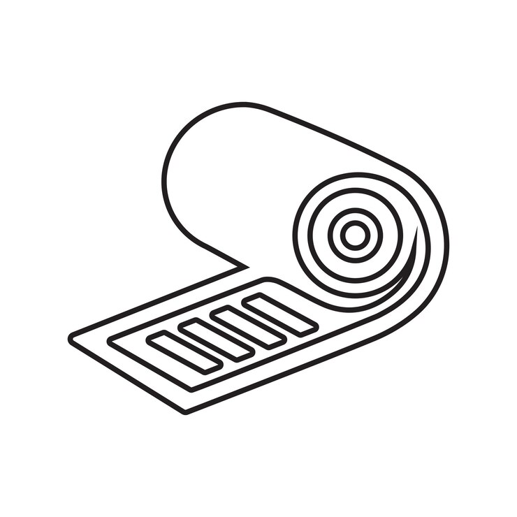 Vector exercise mat yoga line icon outline vector