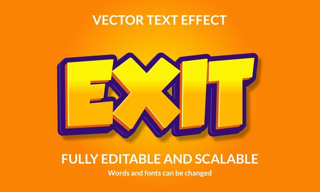 exit editable 3d text style effect
