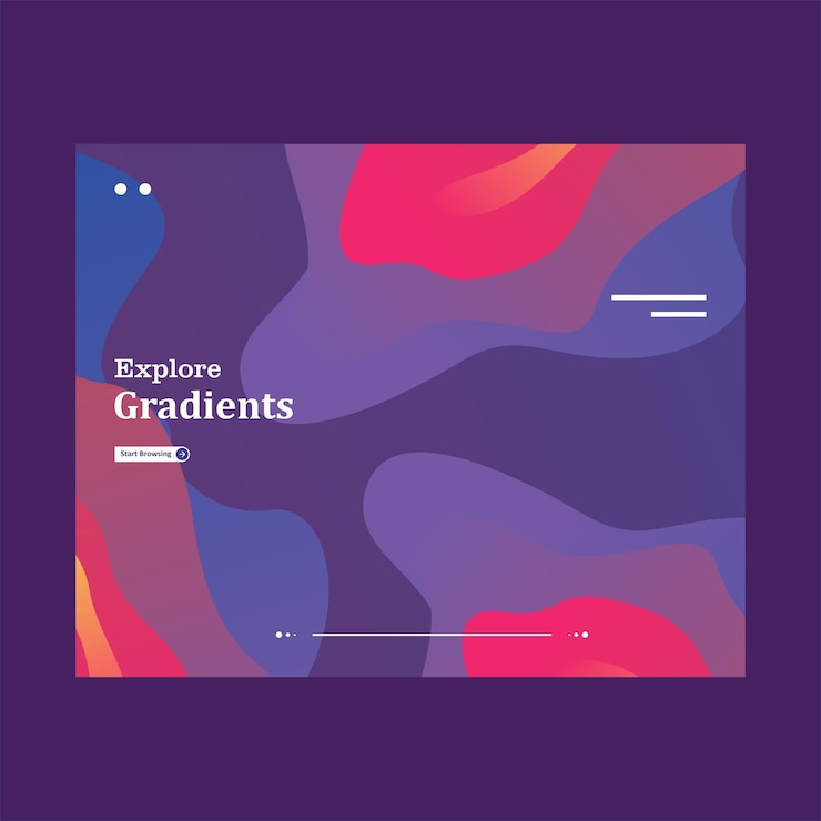 Vector explore gradients with cooler colors according to the latest designs