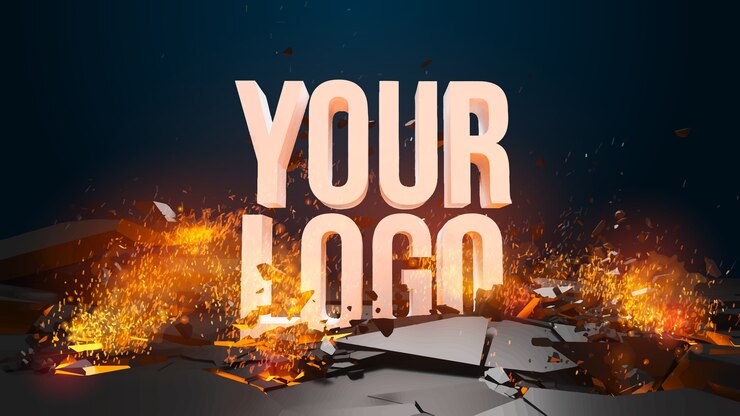 Vector explosion and flying debris, fire and sparks