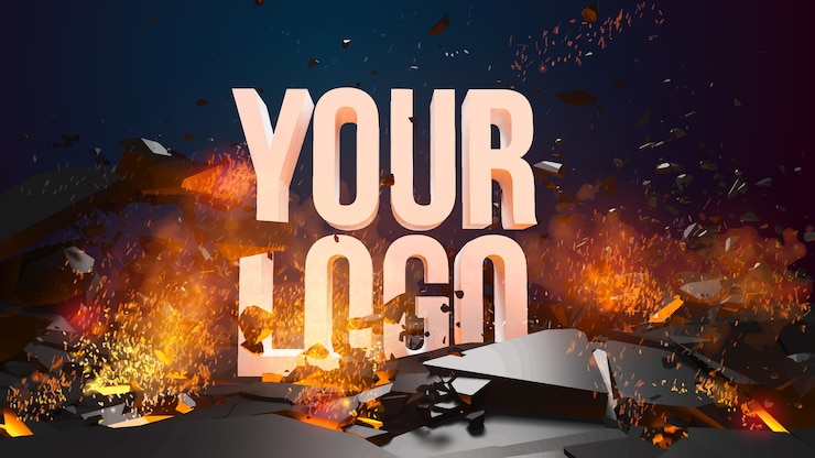 Vector explosion and flying debris, fire and sparks