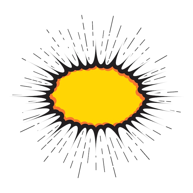 Explosion Pop art cartoon comic isolated Vector illustration