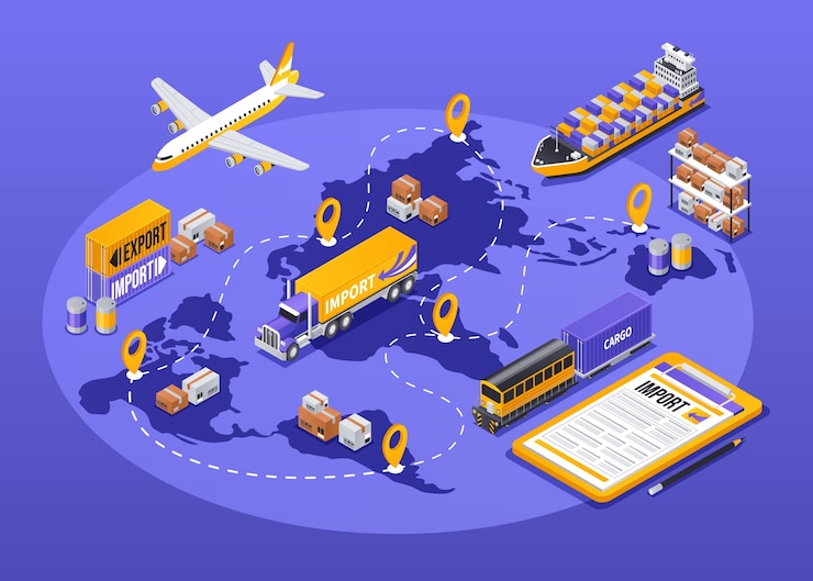 Vector export and import isometric composition