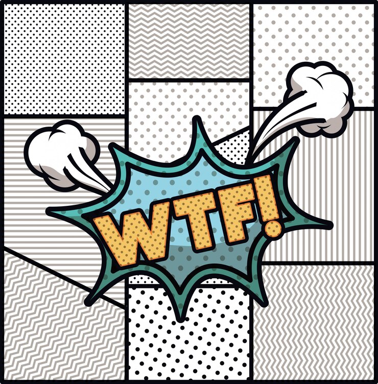 Vector expression bubble with wtf pop art style