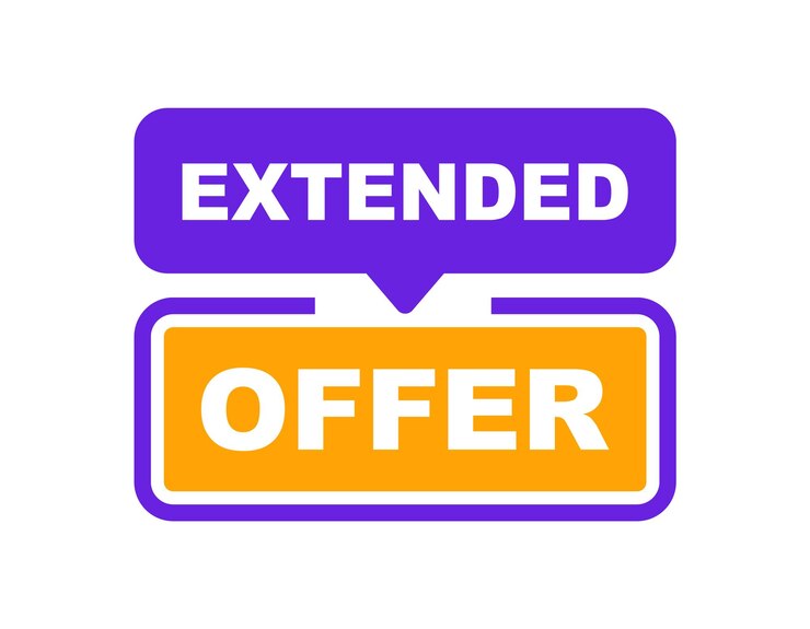 Vector extended offer banner extended offer label