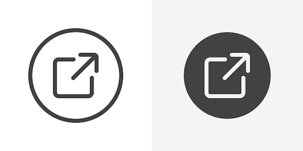 external link icon outline vector sign