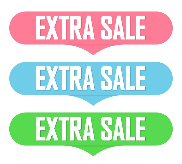 Vector extra sale set discount banners promo tags design template vector illustration